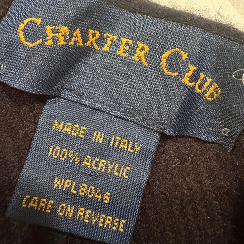 Charter Club Made in Italy Plaid Wrap/Shrug Black/Tan/Red